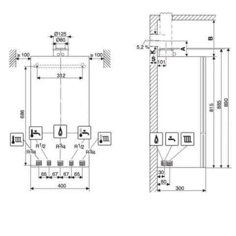 Kondensējošs gāzes katls JUNKERS CerapurSmart ZSB22-3CE (21,8kW) 1 Kondensējošs gāzes katls JUNKERS CerapurSmart ZSB22-3CE (21,8kW) 1