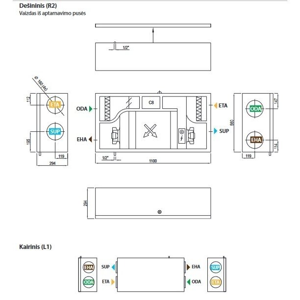 Komfovent Domekt CF 200 F C8 rekuperators 2