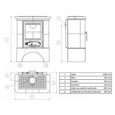 Krāsns ABX BAVARIA K BORDO 6 ar keramikas apdari, 9kW 1 Krāsns ABX BAVARIA K BORDO 6 ar keramikas apdari, 9kW 1