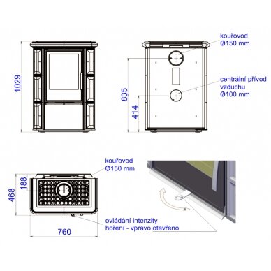 Krāsns ABX SICILIA ar baltas krāsas podiņu apdari, 10kW 1 Krāsns ABX SICILIA ar baltas krāsas podiņu apdari, 10kW 1