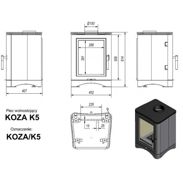 Kratki KOZA K5 стальная печь 1 Kratki KOZA K5 стальная печь 1
