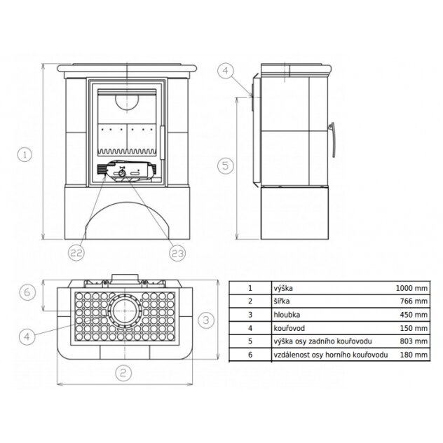 Krāsns ABX BAVARIA K BORDO 6 ar keramikas apdari, 9kW 1 Krāsns ABX BAVARIA K BORDO 6 ar keramikas apdari, 9kW 1