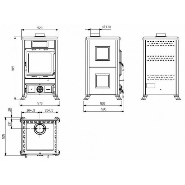 Nordica Rossella R1, ar keramikas vai akmens apdari, 8,8kW 3
