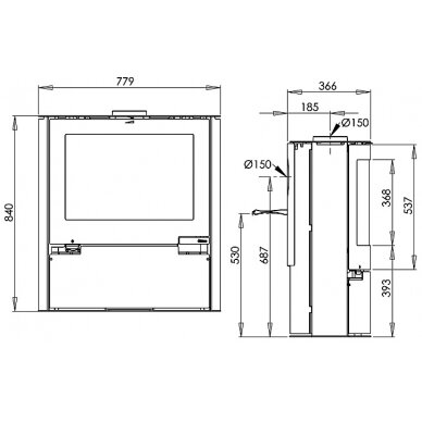 Стальная печь ADURO 15, 6,5кВт 1 Стальная печь ADURO 15, 6,5кВт 1
