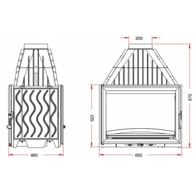 Kamīna kasete INVICTA 700 ar divām fasādēm, 14kW 1 Kamīna kasete INVICTA 700 ar divām fasādēm, 14kW 1