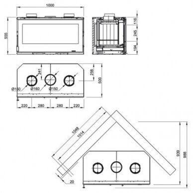 Каминная кассета NORDICA Inserto 100 Crystal Ventilato 9 Каминная кассета NORDICA Inserto 100 Crystal Ventilato 9