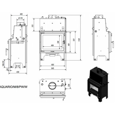 Kamīns Kratki AQUARIO M8, 8kW 3 Kamīns Kratki AQUARIO M8, 8kW 3