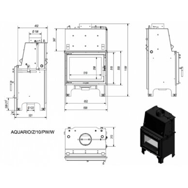 Kamīns Kratki AQUARIO Z10, 9kW 3 Kamīns Kratki AQUARIO Z10, 9kW 3