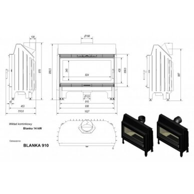 Kamīna kurtuve Kratki Blanka 910 16kW 2 Kamīna kurtuve Kratki Blanka 910 16kW 2