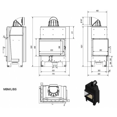 Kamīns Kratki MBM/L/BS, 10kW 1 Kamīns Kratki MBM/L/BS, 10kW 1