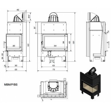 Kamīns Kratki MBM/P/BS, 10kW 1 Kamīns Kratki MBM/P/BS, 10kW 1