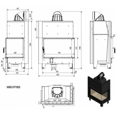 Kamīns Kratki MBO P/BS, 15kW 1 Kamīns Kratki MBO P/BS, 15kW 1