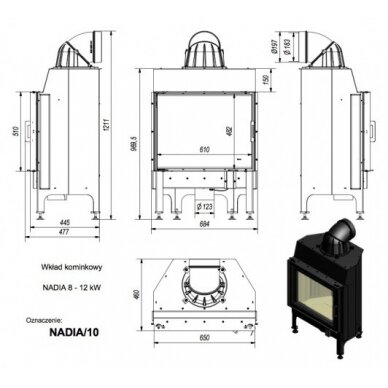 Kamīna kurtuve Kratki Nadia 10kW 1 Kamīna kurtuve Kratki Nadia 10kW 1