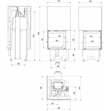 Каминная топка Kratki VNL 480/480 8кВт с угловым стеклом 4 Каминная топка Kratki VNL 480/480 8кВт с угловым стеклом 4