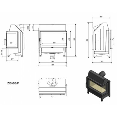 Kamīns Kratki Zibi/P/BS, 11kW 1 Kamīns Kratki Zibi/P/BS, 11kW 1