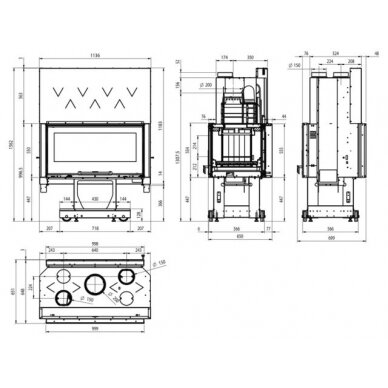 Каминная топка Nordica Focolare 100 Bifacciale Hybrid 3 Каминная топка Nordica Focolare 100 Bifacciale Hybrid 3