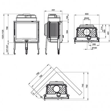 Kamīns NORDICA Focolare 70 Piano 2 Kamīns NORDICA Focolare 70 Piano 2