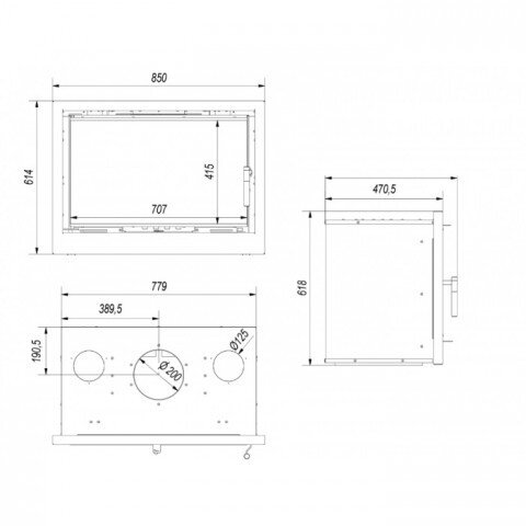 Kamīna kasetne ARKE 12kW 3