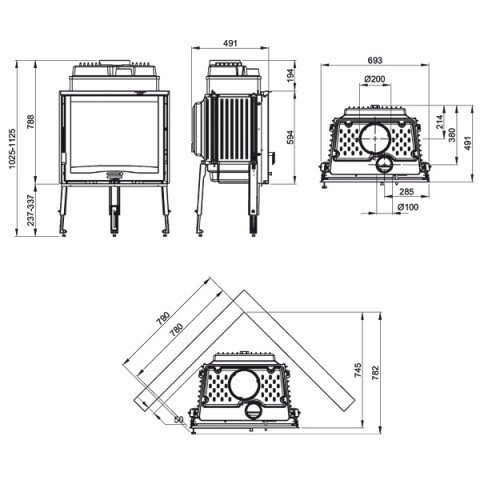Kamīns NORDICA Focolare 70 Piano 2 Kamīns NORDICA Focolare 70 Piano 2