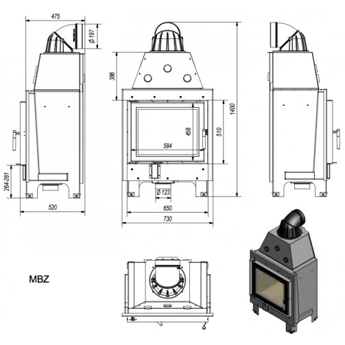 Kamīns Kratki MBZ, 13kW 1 Kamīns Kratki MBZ, 13kW 1