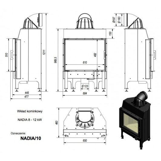 Kamīna kurtuve Kratki Nadia 10kW 1 Kamīna kurtuve Kratki Nadia 10kW 1
