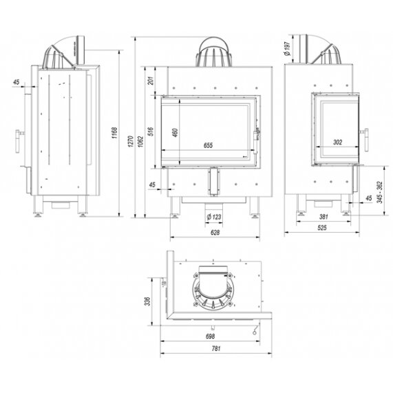 Каминная топка Kratki Lucy/L/BS, 12кВт 4 Каминная топка Kratki Lucy/L/BS, 12кВт 4