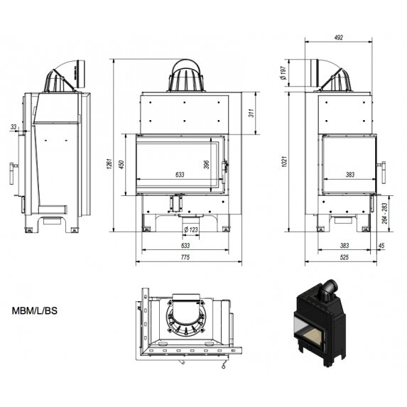 Kamīns Kratki MBM/L/BS, 10kW 1 Kamīns Kratki MBM/L/BS, 10kW 1