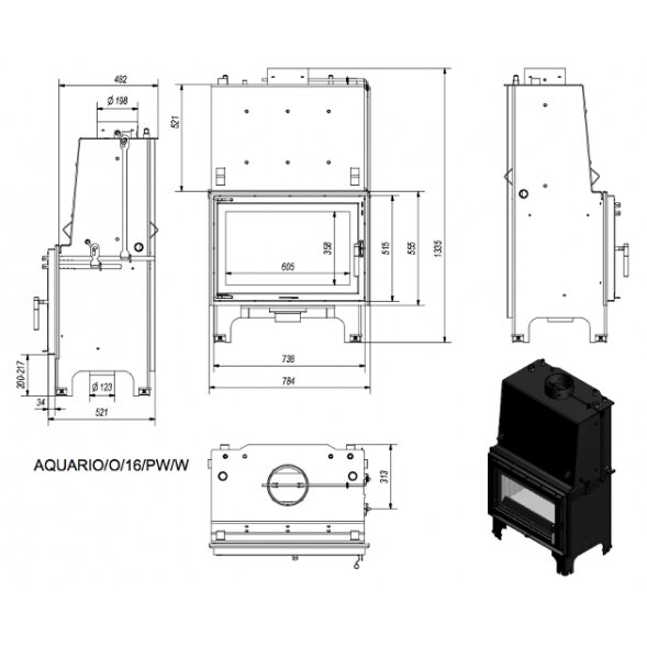 Kamīns Kratki AQUARIO O16, 16kW 3 Kamīns Kratki AQUARIO O16, 16kW 3