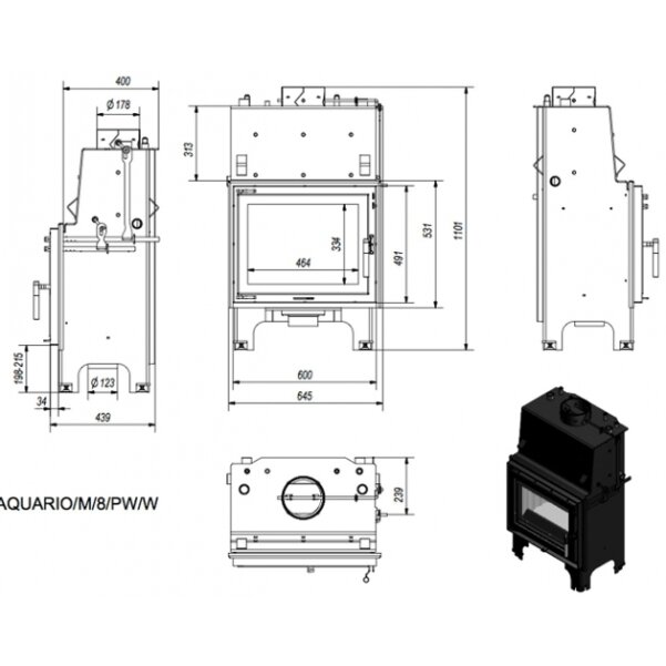 Kamīns Kratki AQUARIO M8, 8kW 3 Kamīns Kratki AQUARIO M8, 8kW 3