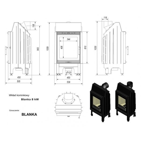 Kamīna kurtuve Kratki Blanka 8kW 1 Kamīna kurtuve Kratki Blanka 8kW 1