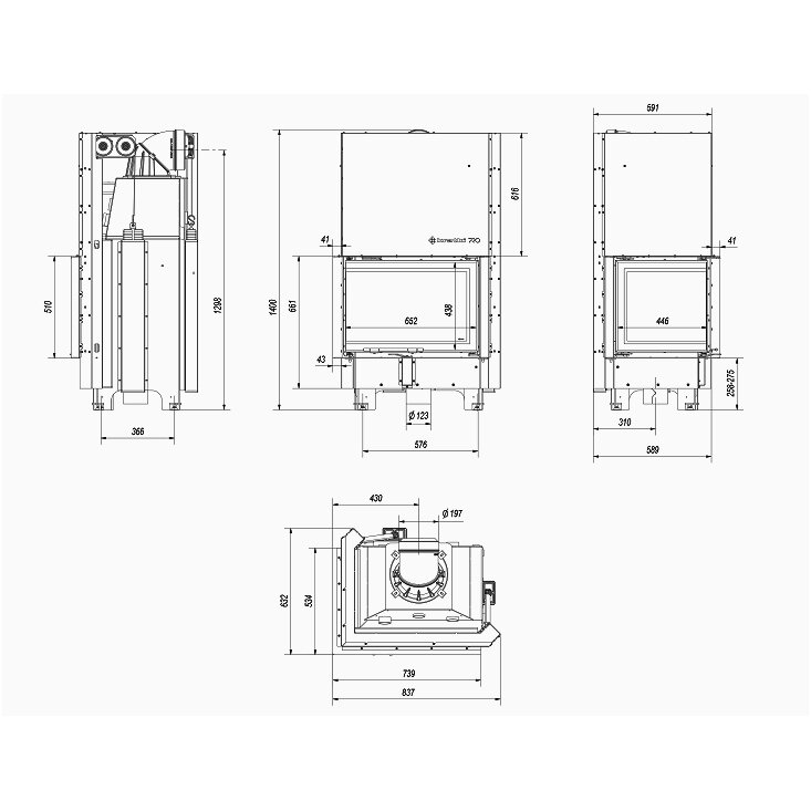 Каминная топка Kratki MBZ G/ L/BS, 13кВт 4 Каминная топка Kratki MBZ G/ L/BS, 13кВт 4