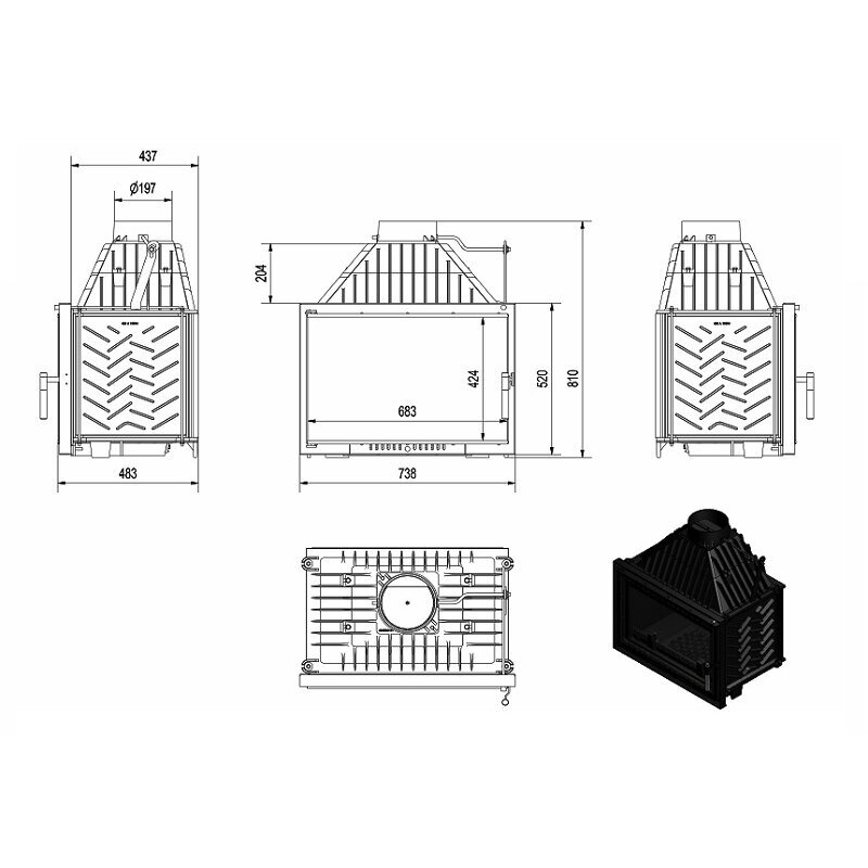 Kamīna kurtuve Oliwia Kratki 18 kW DECO 1 Kamīna kurtuve Oliwia Kratki 18 kW DECO 1